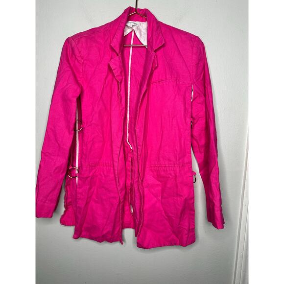 EUDON CHOI Collective Hot Pink Oversized Side Cutout Ring Blazer Coat Size 0 - Picture 4 of 11